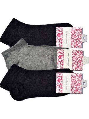 Kocadal Siyah ve Gri Kadın Bilek Çorap 3 Çift