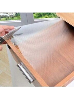 Kocadal Sermat Sılver Eva Shelf Liner Şeffaf Kaydırmaz Raf Dolap ve Çekmece Örtüsü 45 cm x 10 Metre R