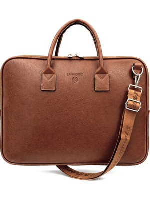 Sanmorris Unisex 15.6 Inç Uyumlu Suni Deri Darbe Korumalı Laptop ve Evrak Çantası 1446