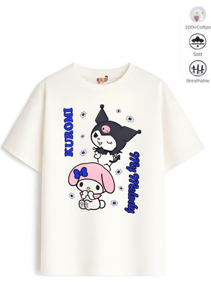 Belya Kids Wear Kız Çocuk Tam Kalıp Kur Melo Tasarım 39 Oversize Tişört
