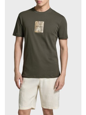 Armani Exchange Baskılı Pamuklu Regular Fit Bisiklet Yaka T Shirt Erkek T Shirt XM002501 AF10356 U8144