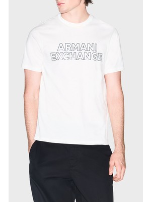 Armani Exchange % 100 Pamuk Logolu Bisiklet Yaka T Shirt Erkek T Shirt XM002413 AF10361 U0009