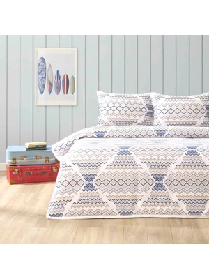 Taç Baskılı Zariel Çift Kişilik Pike Takımı Gri