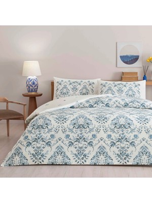 Taç Elvar Ranforce Çift Kişilik Nevresim Takımı Mavi