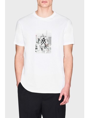 Armani Exchange Baskılı Pamuklu Regular Fit Bisiklet Yaka T Shirt Erkek T Shirt XM002214 AF10356 U0009