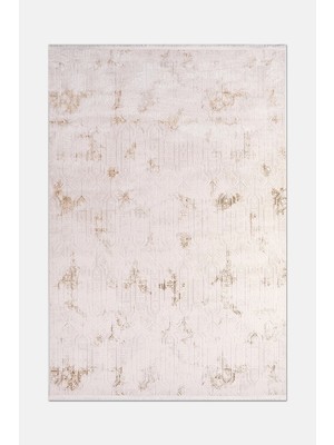 Artloop Olvin Krem/kahve Robot Süpürgeye Uyumlu Kolay Temizlenebilir Halı Salon, Oturma Odası ve Koridor Halısı Rp 19