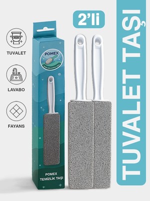 Pomex Temizlik Taşı - 2'li Set, Seramik ve  Lavabo,Klozet İçin Doğal Mineral Taş ile Etkili Temizlik