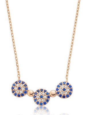 Esranın Dünyası 925 Ayar Gümüş Nazarlı Kadın Gümüş Kolye PT2610126 (997) RSEAS34-ESRDNS