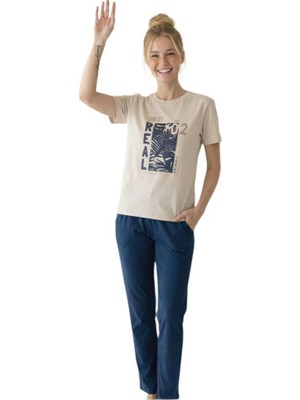 Royam Donwear Kadın %100 Pamuk Yazlık Kısa Kollu Pijama Takımı