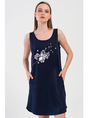 Vienetta Kadın Geniş Askılı Lacivert Gecelik C1T6N0704