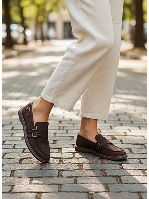 KAFKASLAR AYAKKABI Toka Detaylı Yeni Model Esnek Ortopedik Kadın Babet Ayakkabı