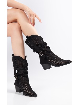 Suins Shoes Wazy Model  Kadın Delikli Western Yazlık Çizme