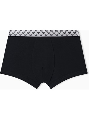 Emporio Armani Erkek Kartal Logo Detaylı Elastik Bel Bantlı Pamuklu Siyah Boxer EM000231 AF18891-UC001