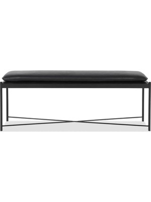 Asaella Mobilya Essa Modern Suni Deri Döşemeli Metal Ayaklı Bench
