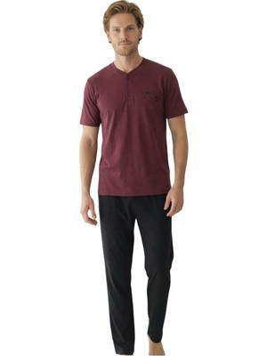 Royam Donwear Erkek %100 Pamuk Penye Yazlık Kısa Kollu Pijama Takımı 26050643