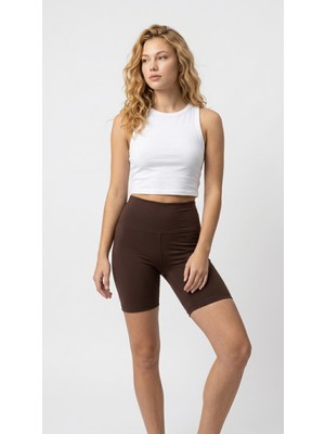 Hoxie Kadın Yeşil Yüksek Bel Toparlayıcı Biker Şort Tayt