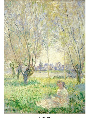 Pixaflair - Claude Monet's Woman Seated Under The Willows - Tablo - Çerçevesiz Poster