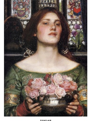 Pixaflair - John William Waterhouse's Gather Ye Rosebuds While Ye May - Tablo - Çerçevesiz Poster