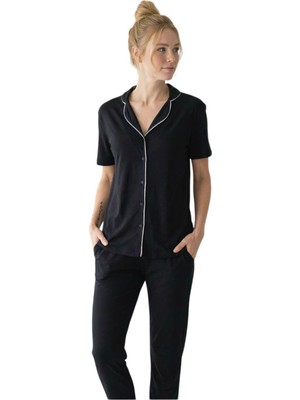Royam Donwear Kadın %100 Modal Yazlık Kısa Kollu Önü Düğmeli Pijama Takımı 2603