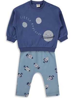 Civil Baby Gezgen Baskı 6-18 Ay Takım - Mavi