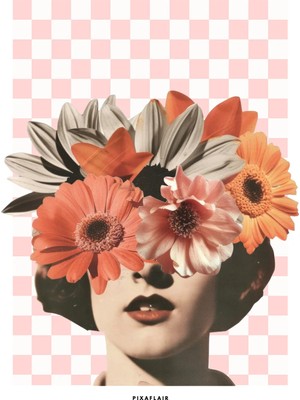 Pixaflair - Retro Woman1 - Tablo - Çerçevesiz Dekor Poster