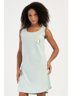 Vienetta Kadın Geniş Askılı Açık Yeşil Tunik C9T5N0704