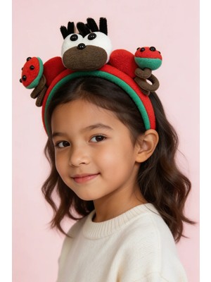 Katia & Bony Eğlenceli Geyik Figürlü Kırmızı Çocuk Taç