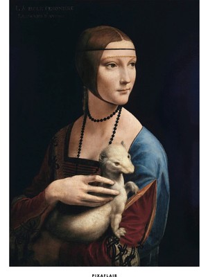 Pixaflair - Leonardo Da Vinci's Lady With An Ermine - Tablo - Çerçevesiz Poster