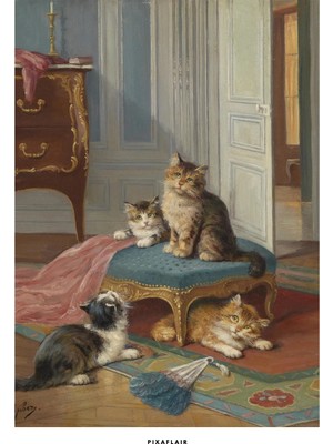 Pixaflair - Die Katzenfamilie Léon Huber - Tablo - Çerçevesiz Poster