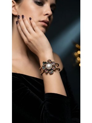 Paun Store Incili Bakır Kelepçe