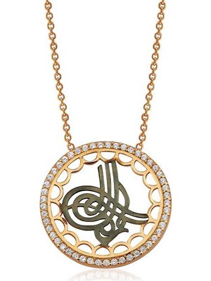 Esranın Dünyası 925 Ayar Gümüş Tuğralı Kadın Gümüş Kolye PT2610172 (997) RSEAS34-ESRDNS