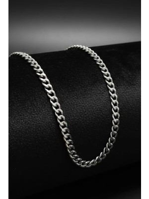 İyyaKe Erkek Çelik Gurmet Zincir Kolye Parlak 316L Paslanmaz Suya Dayanıklı