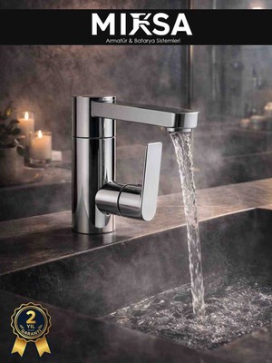 Mixsa Lüx  Sılva 360° Döner Borulu Lavabo Bataryası Premıum Musluk
