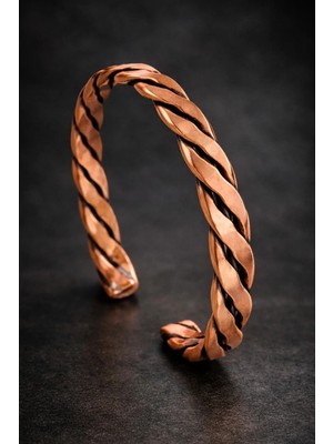 İyyaKe Kadın Bakır Bileklik Burgu Örgü Model Kadın Kelepçe Bilezik
