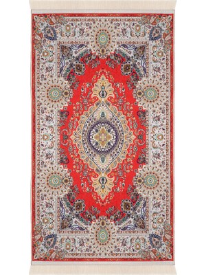 Bursa İpek Kırmızı Kadife Halı Seccade