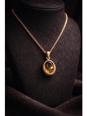 İyyaKe Kadın Bakır Kolye Doğal Renk Değiştiren Zultanit Taşlı Minimal Model Kolye