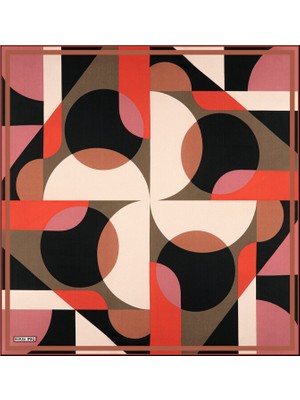 Bursa İpek Gül Kurusu Denge Desen Ipek Mendil