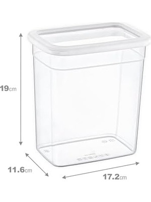 6'lı Set Skali Dikdörtgen Saklama Kabı Beyaz 2350 ml - Beyaz, Çok Amaçlı Saklama Kabı