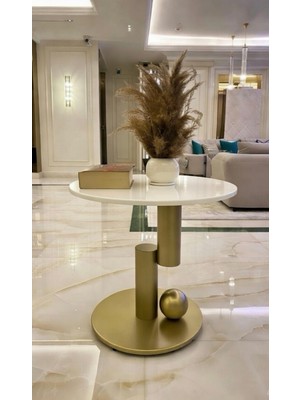 ZY Metal Tasarım Modern Yan Sehpa Konsol Metal Malzeme ile 30 kg Taşıma Kapasitesine Sahip