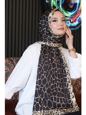 Afvente Mermer Desen Siyah Soft Pamuk Şal - Çok Renkli22