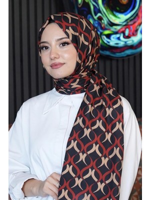 Afvente Geometrik Desen Kırmızı Soft Pamuk Şal