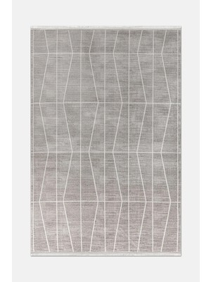 Artloop Olvin Gri Robot Süpürgeye Uyumlu Kolay Temizlenebilir Halı Salon, Oturma Odası ve Koridor Halısı Rp 26