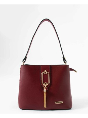 Sanmorris Sanmoris Kadın Gold Aksesuarlı Çapraz Askılı Dört Bölmeli El ve Omuz Çantası