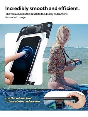Waterproof IP68 Sertifikalı Su Geçirmez Kılıf (Dahili Pompa ile Sızdırmaz Vakumlama Teknolojisi) Charcoal Gray - ACS06257