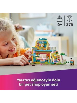 Evcil Hayvan Aksesuar Dükkanı 42650-6 Yaş ve Üzeri Erkek ve Kız Çocukları Için Mini Bebek, Kedi ve Köpek Minifigürü Içeren Yaratıcı Oyuncak Yapım Seti, Doğum Günü Hediyesi (375 Parça)