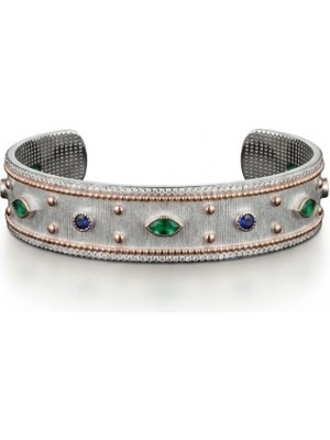 Multı-Stone Stud Cuff Bileklik