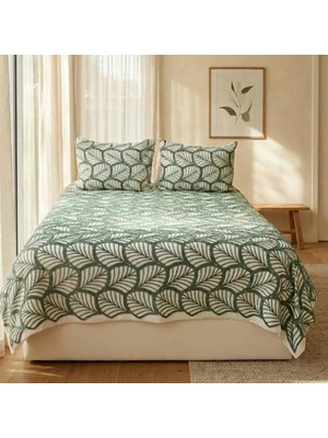 Luna Bueno Fransea Elia Çift Kişilik Yatak Örtüsü 3 Parça Yeşil