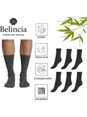 Bambu 6'lı Paket Erkek Soket Çorap/uzun Düz/dikişsiz/koku Karşıtı