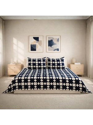 Luna Bueno Fransea Lara Çift Kişilik Yatak Örtüsü 3 Parça - Lacivert