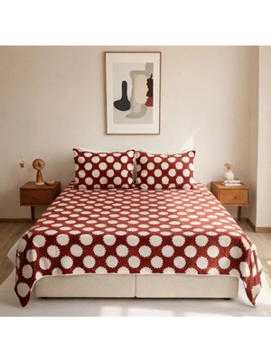 Luna Bueno Fransea Nora Çift Kişilik Yatak Örtüsü 3 Parça – Kiremit